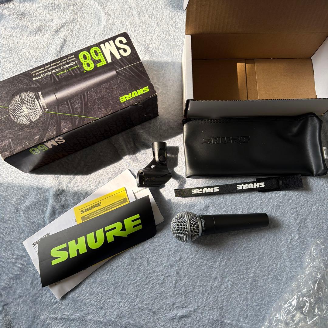 SHURE SM58 ダイナミックマイク 箱＋付属品