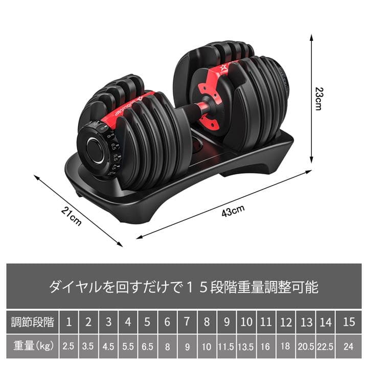 可変式ダンベル 筋トレ ダンベル 24kgx2個とトレーニングベンチセット