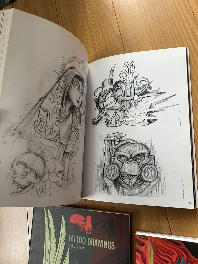 3冊タトゥースケッチブック Tattoo Sketchbook