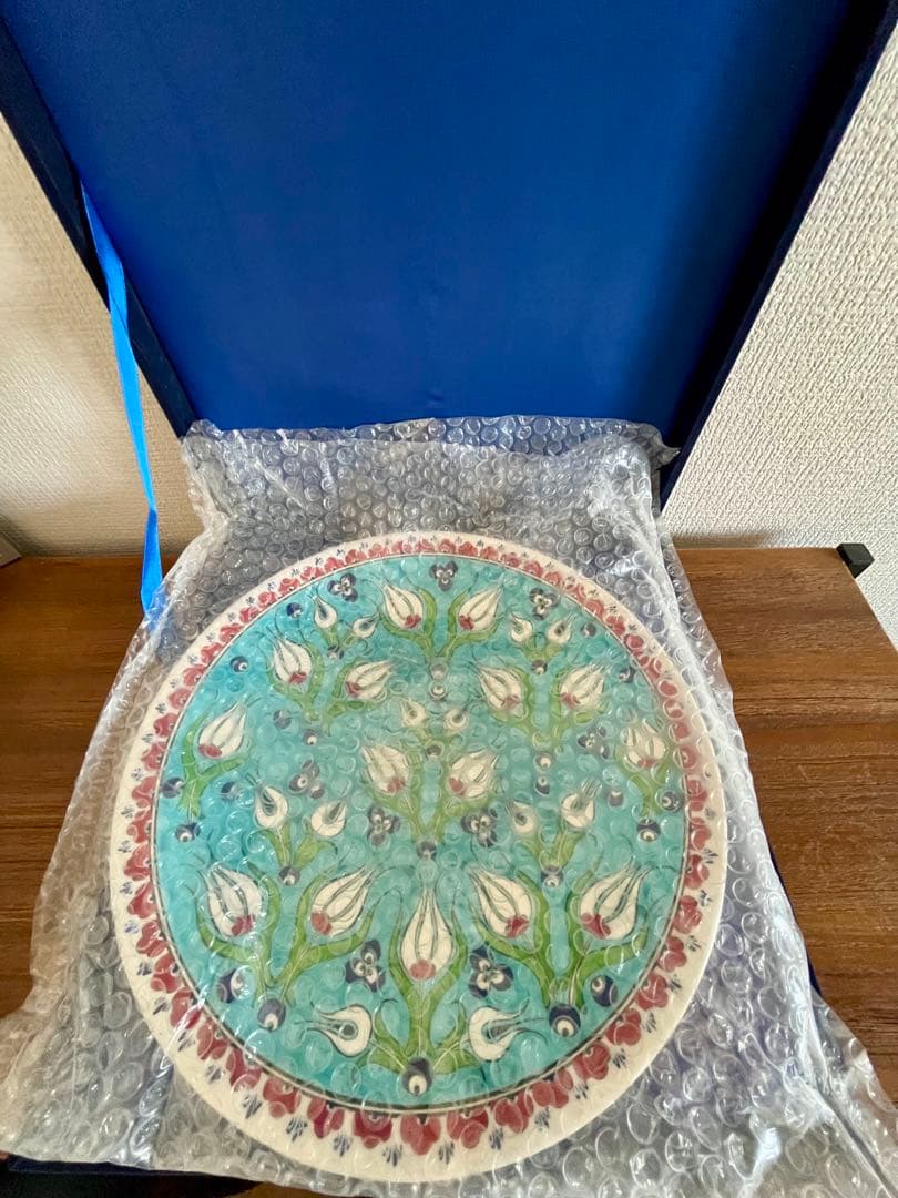 【非売品・希少】トルコ航空×トルコ伝統工芸 ハンドペイント大皿（専用ケース付）