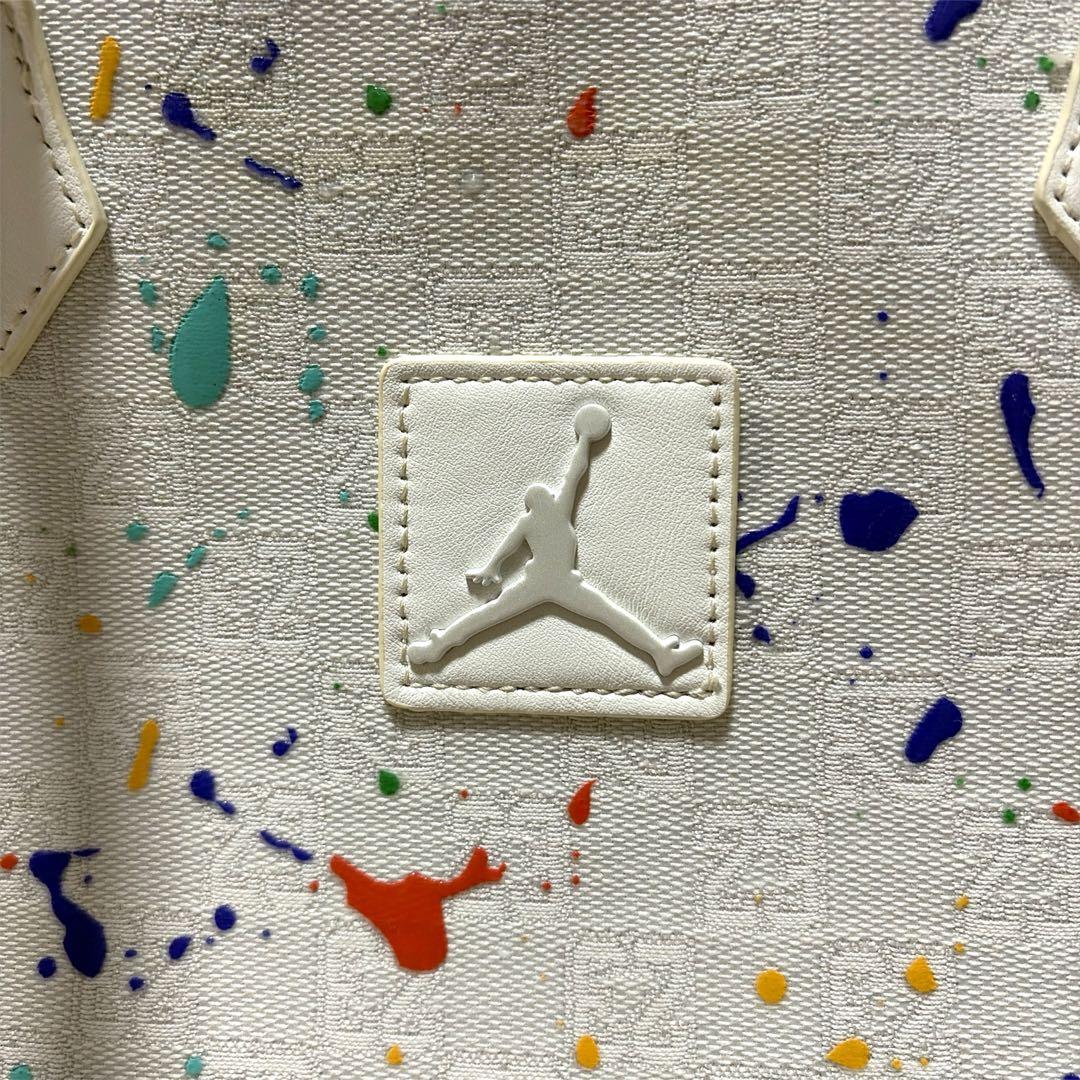 NIKE JORDAN トートバッグ ペイント柄 ホワイト ジャンプマン レア