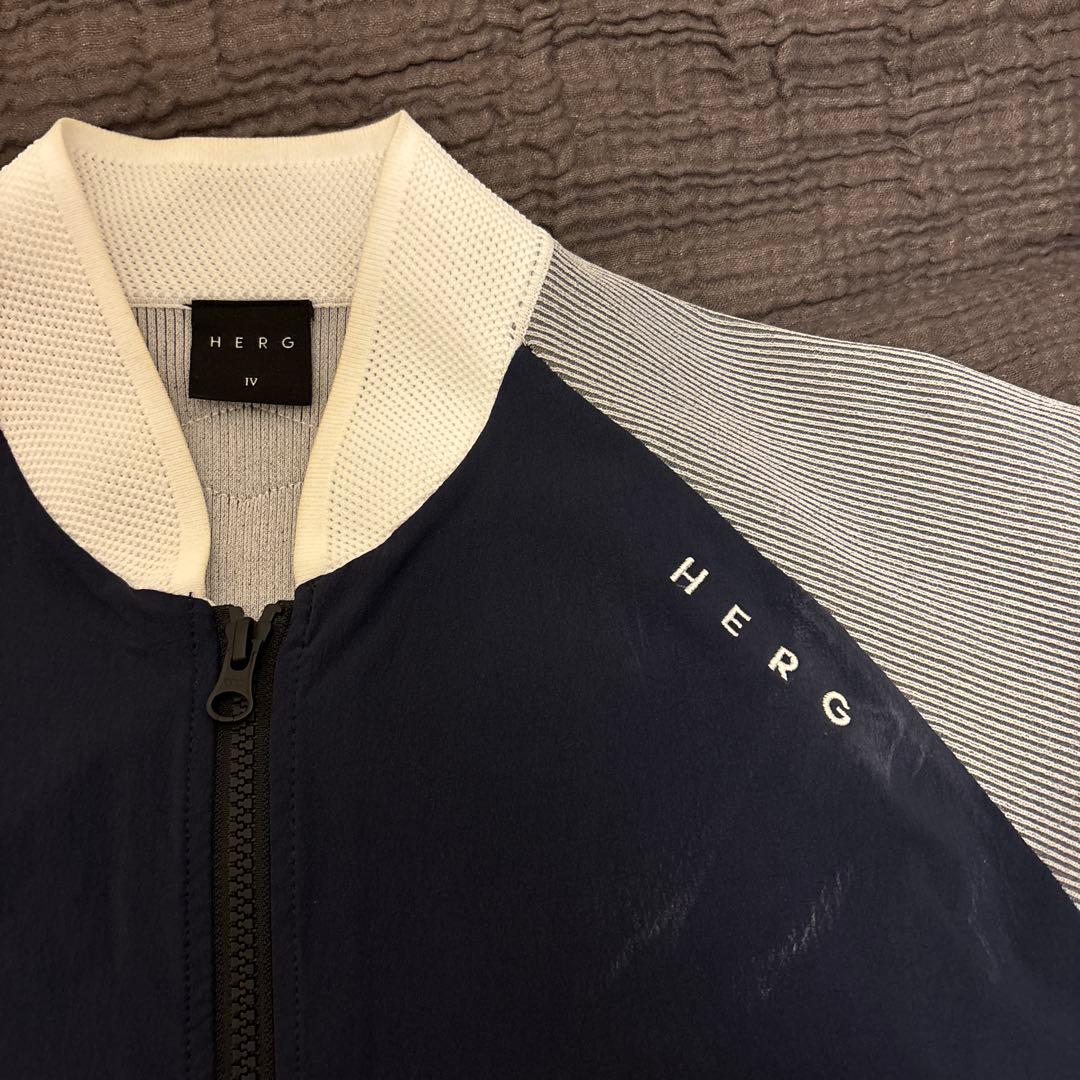 サイズ4: HERG1 ジップジャケット　ネイビー　ゴルフウェアメンズ