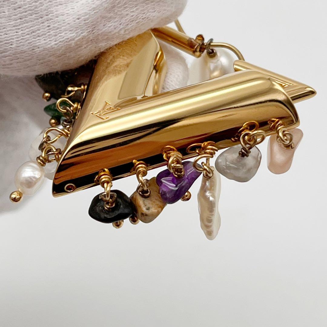 ルイヴィトン 片耳 LVイニシャル ゴールド ピアス ジュエリー レディース