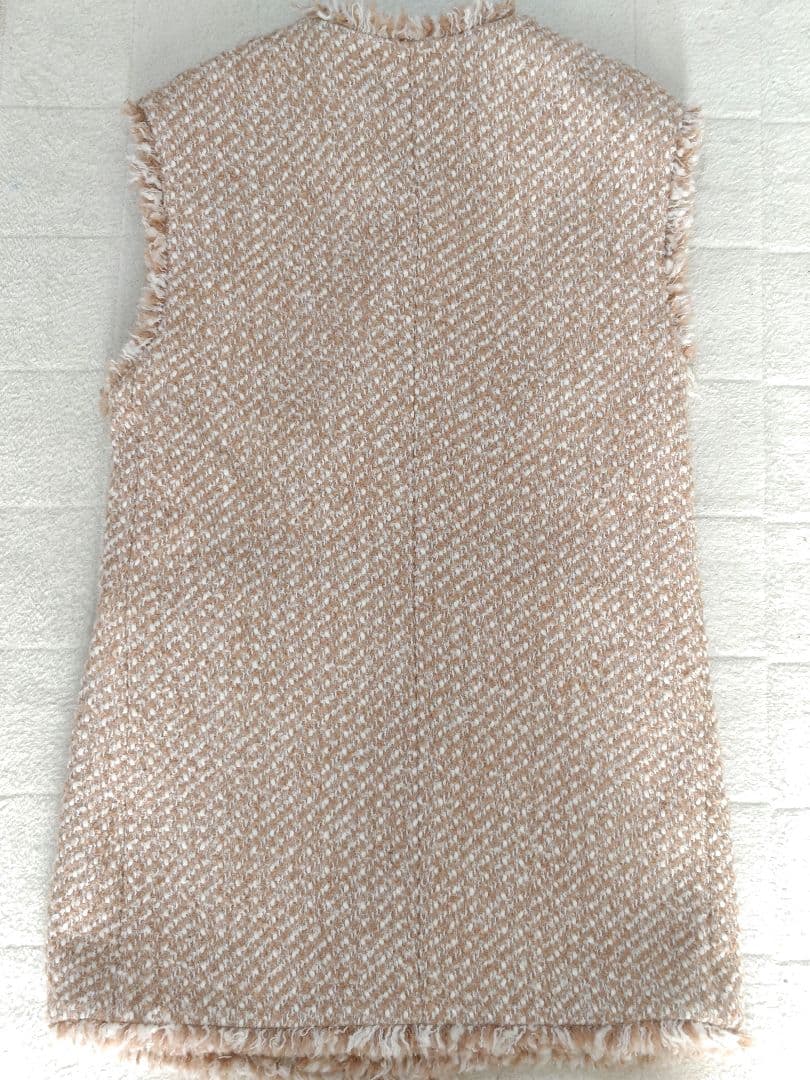 【美品】PLST ベージュ ツイード ベスト　プラステ　ジレ