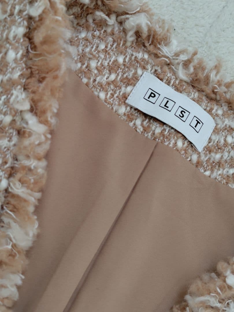 【美品】PLST ベージュ ツイード ベスト　プラステ　ジレ