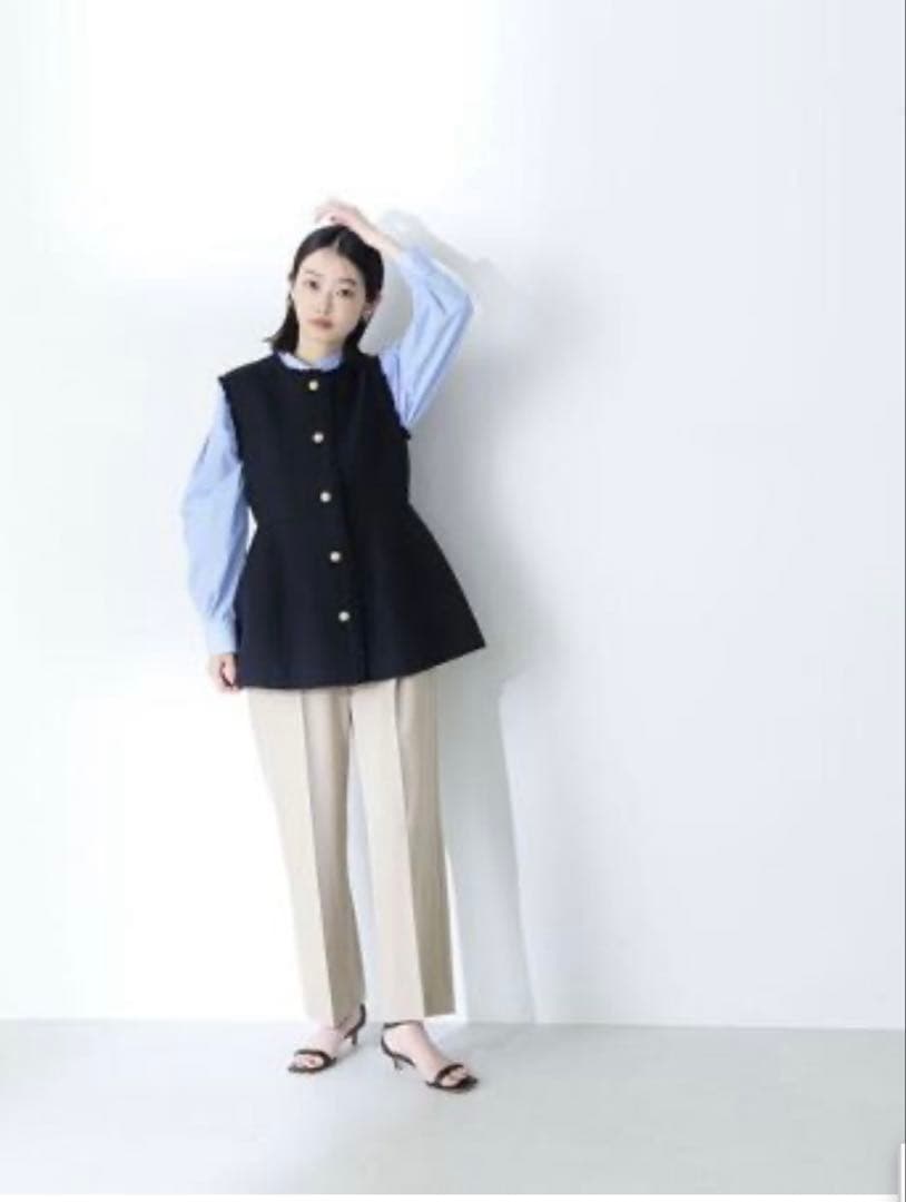 【美品】スプリングツイードペプラムジレ NATURAL BEAUTY BASIC