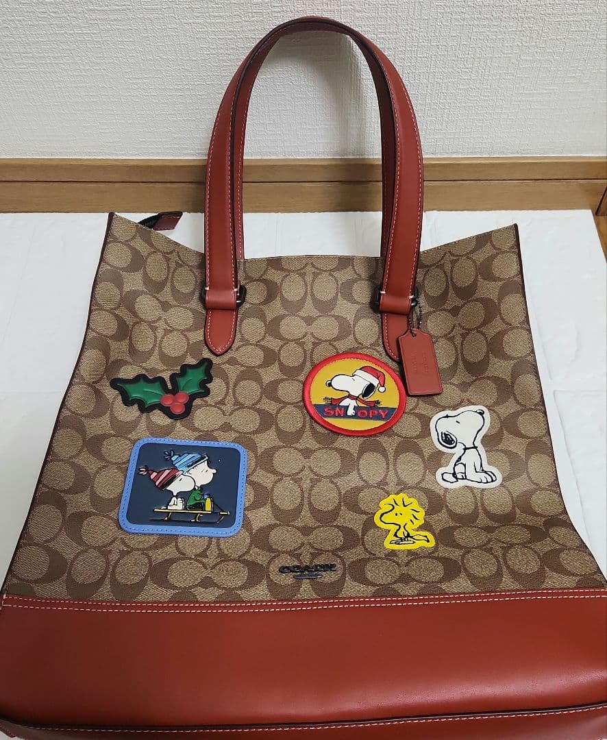 希少【COACH】スヌーピー　コラボ　グラハム ストラクチャード トート