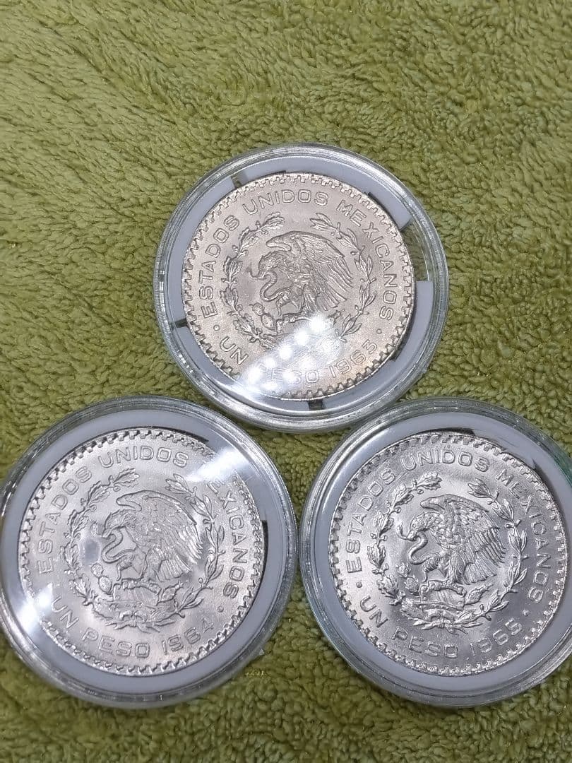 hab032 メキシコ 1ペソ銀貨 11年分コンプリート 1957～1967年