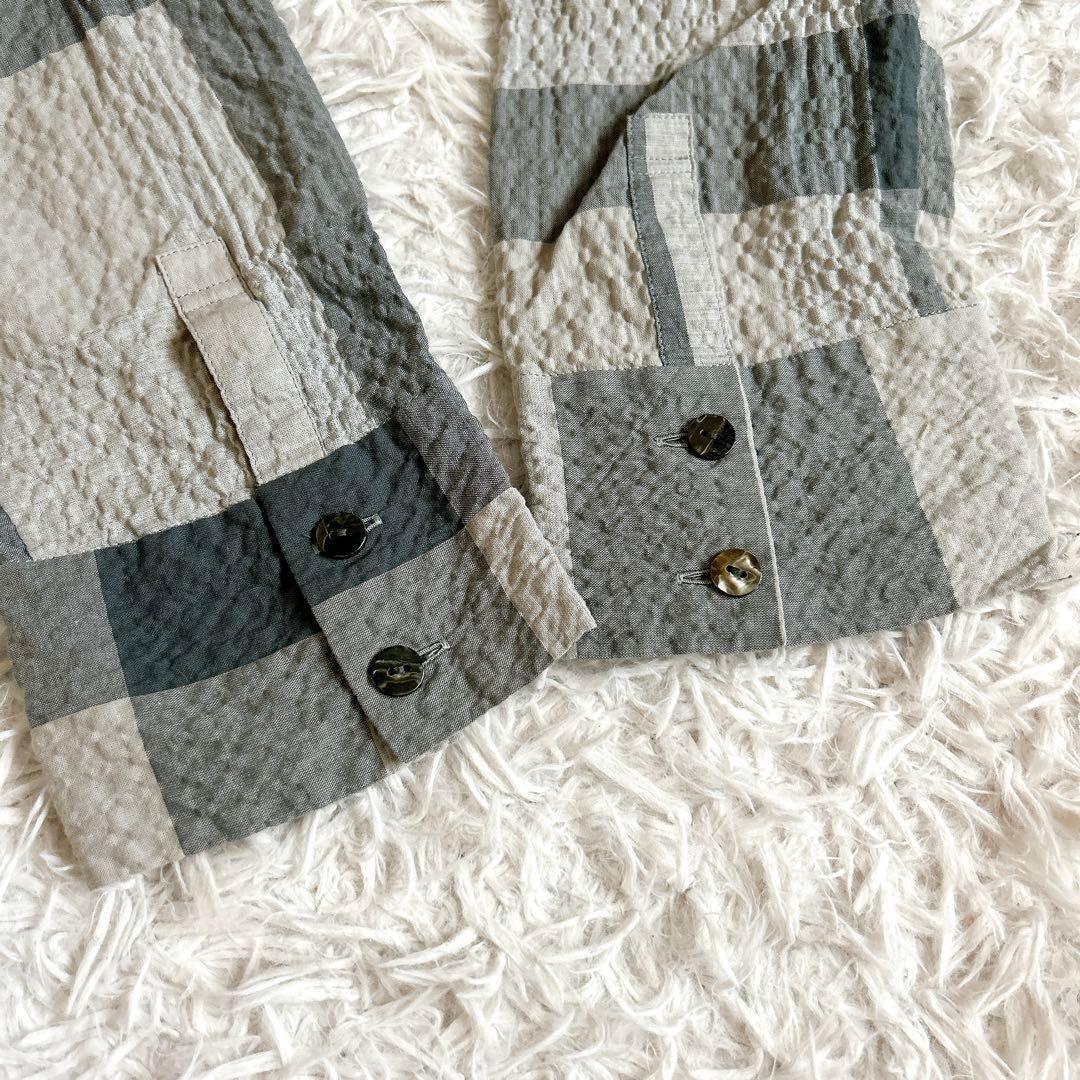 美品⁂センソユニコ⁂メフウ⁂ロングシャツワンピース　羽織　シワ加工　チェック　M