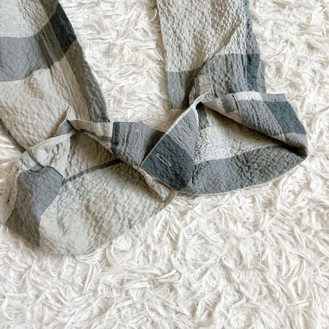 美品⁂センソユニコ⁂メフウ⁂ロングシャツワンピース　羽織　シワ加工　チェック　M