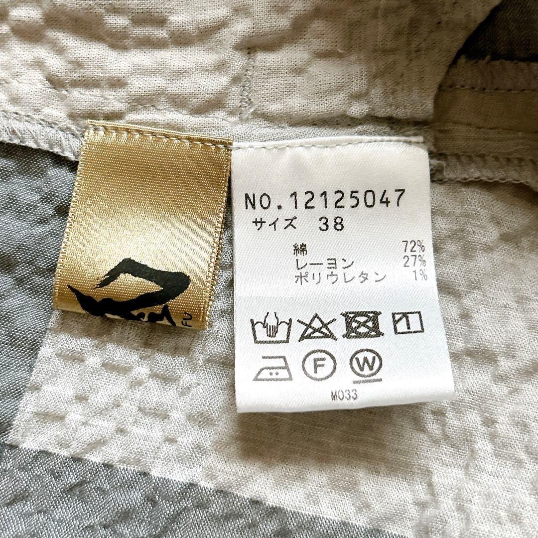 美品⁂センソユニコ⁂メフウ⁂ロングシャツワンピース　羽織　シワ加工　チェック　M