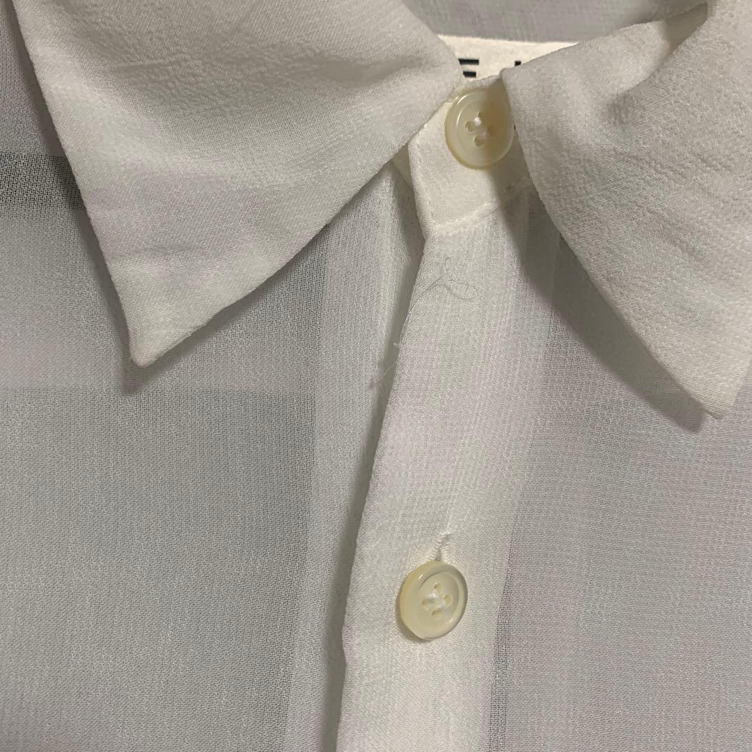 COMME des GARCONS ニットドッキングブラウス 白×アイボリー S