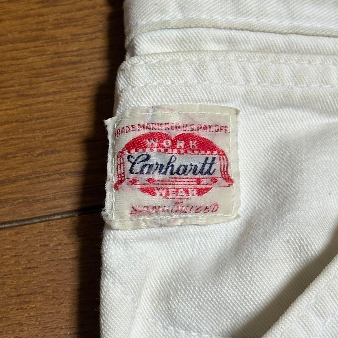 Carhartt ハートタグ 復刻 ダブルニー ホワイト サスペンダー付き