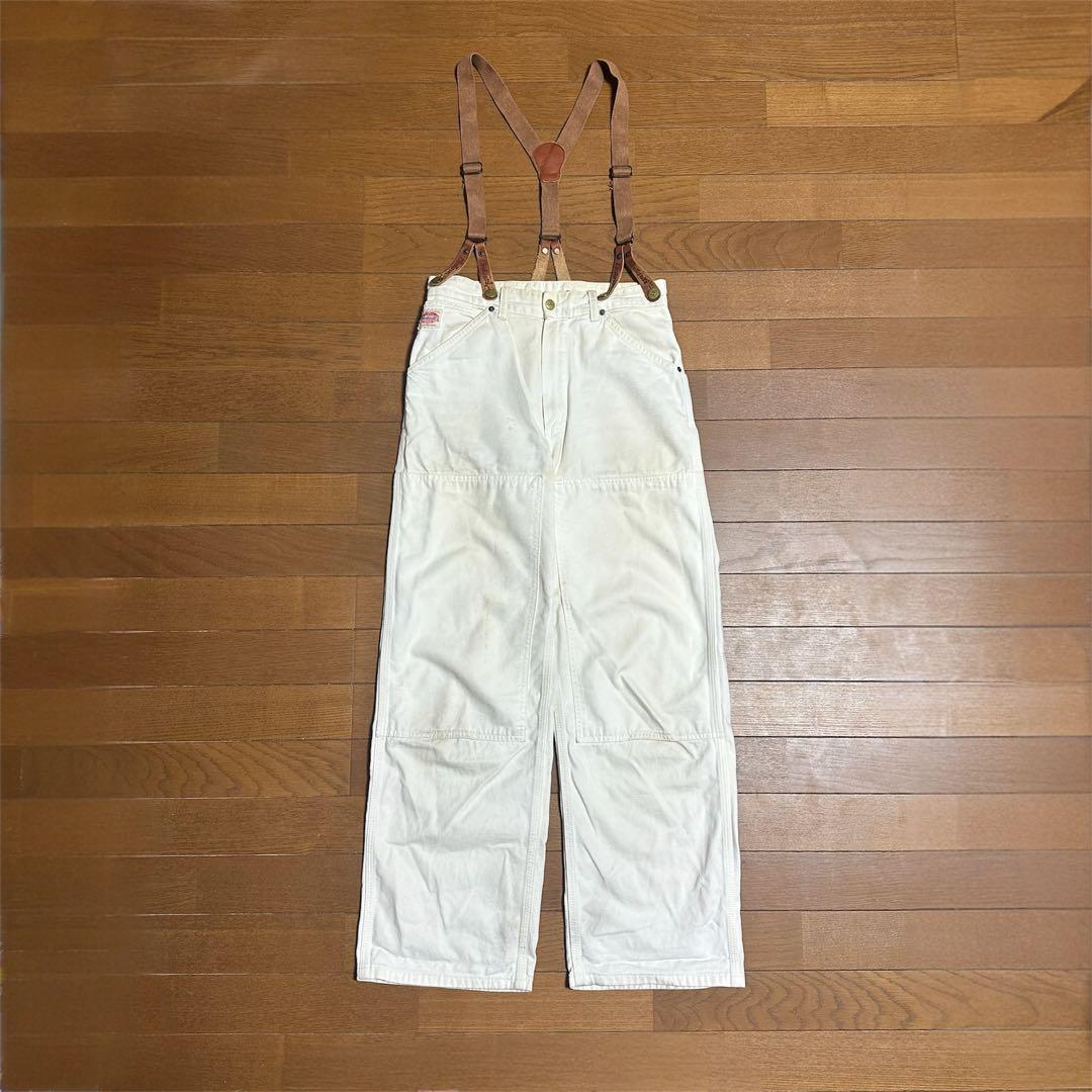 Carhartt ハートタグ 復刻 ダブルニー ホワイト サスペンダー付き
