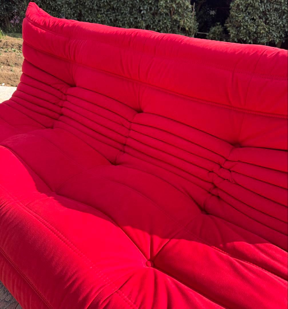 【美品】ligne roset ロゼトーゴ 3P 赤 名作ソファ リーンロゼ