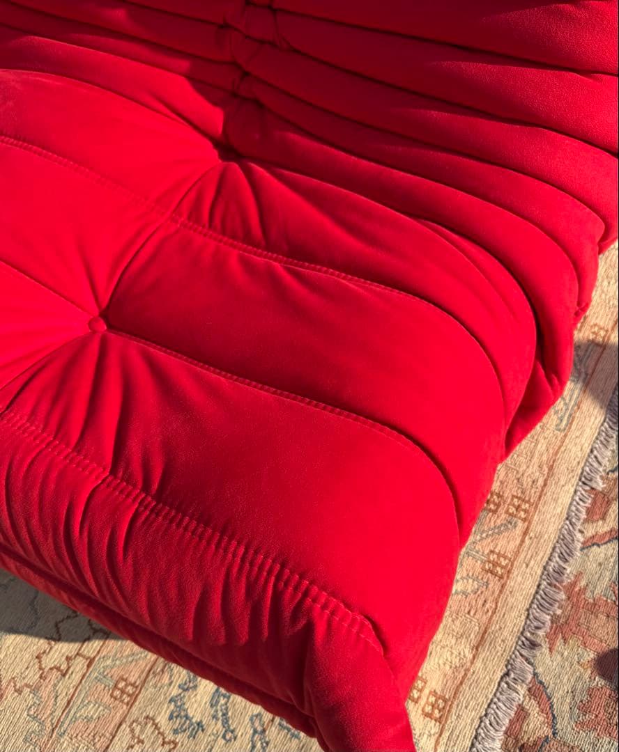 【美品】ligne roset ロゼトーゴ 3P 赤 名作ソファ リーンロゼ