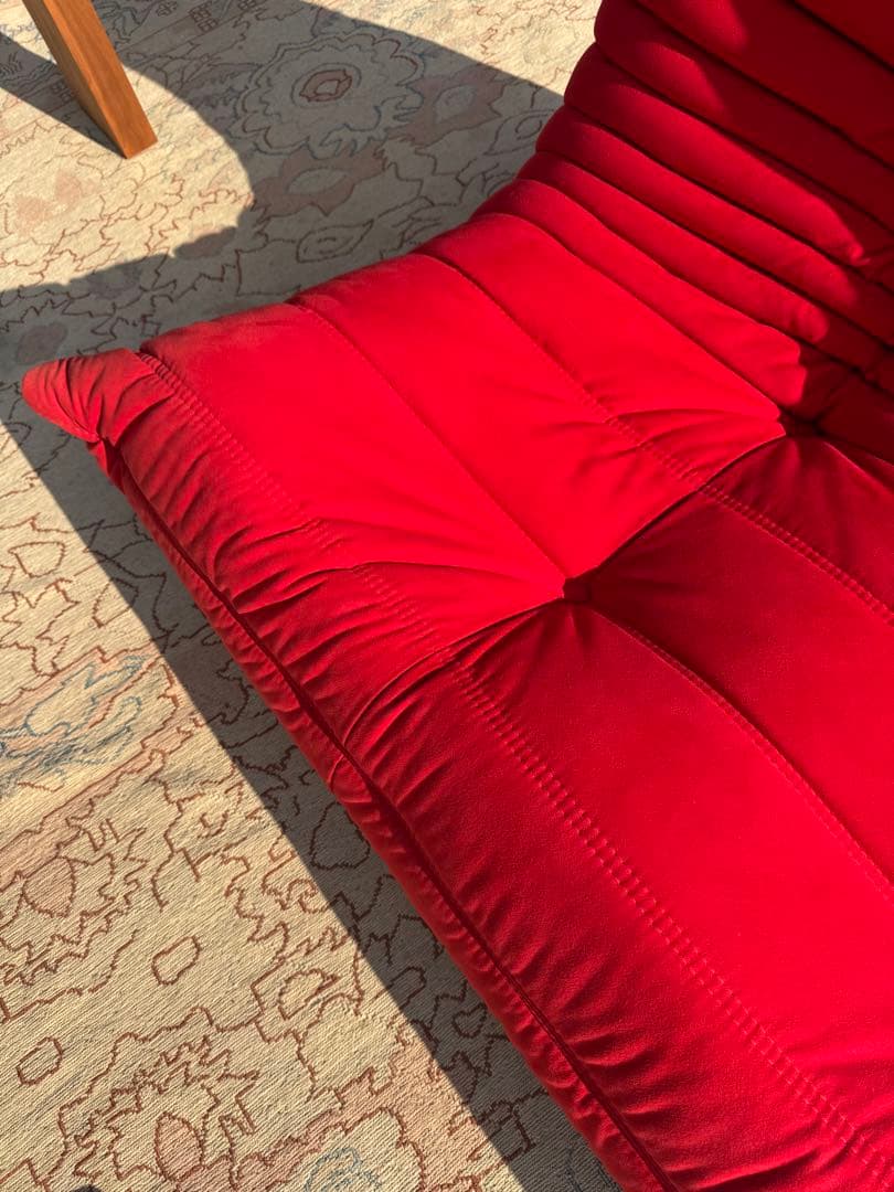【美品】ligne roset ロゼトーゴ 3P 赤 名作ソファ リーンロゼ