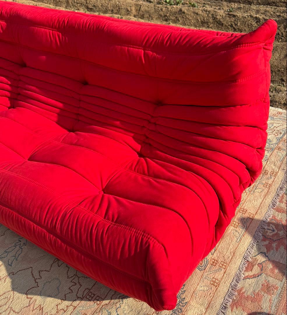 【美品】ligne roset ロゼトーゴ 3P 赤 名作ソファ リーンロゼ