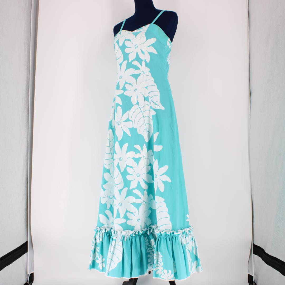 【美品 フラダンス衣装】TAHITI IMPORTS 水色 ドレス ワンピース