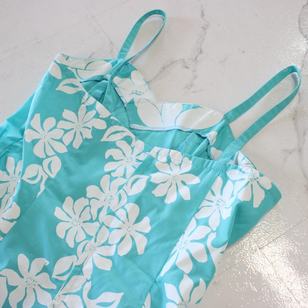 【美品 フラダンス衣装】TAHITI IMPORTS 水色 ドレス ワンピース