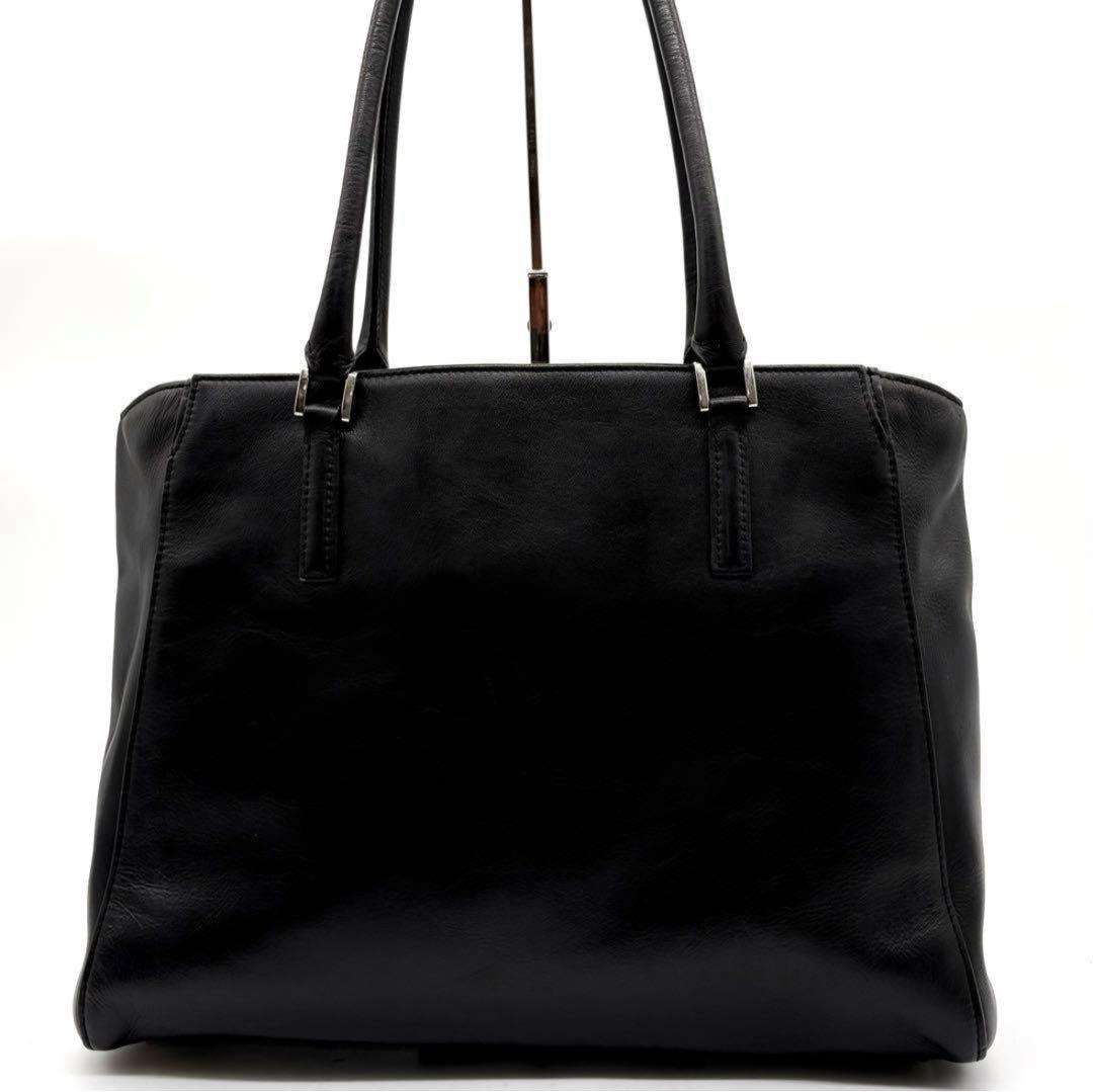 【極美品】ビジネスレザーファクトリー トートバッグ レザー 肩掛け A4可 黒