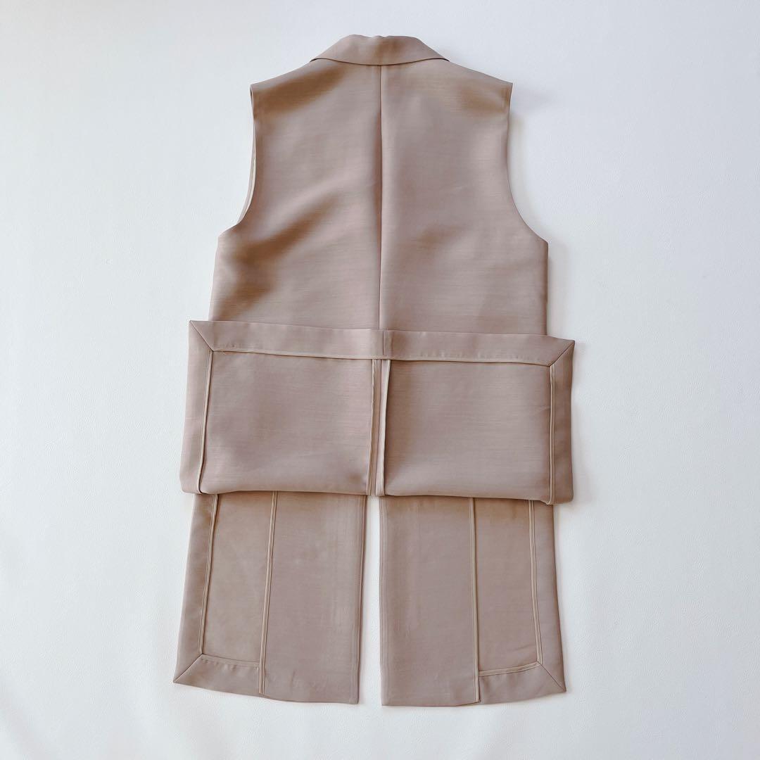 超美品✨22AW TOMORROWLAND ウールシルクタッサー ロングジレ