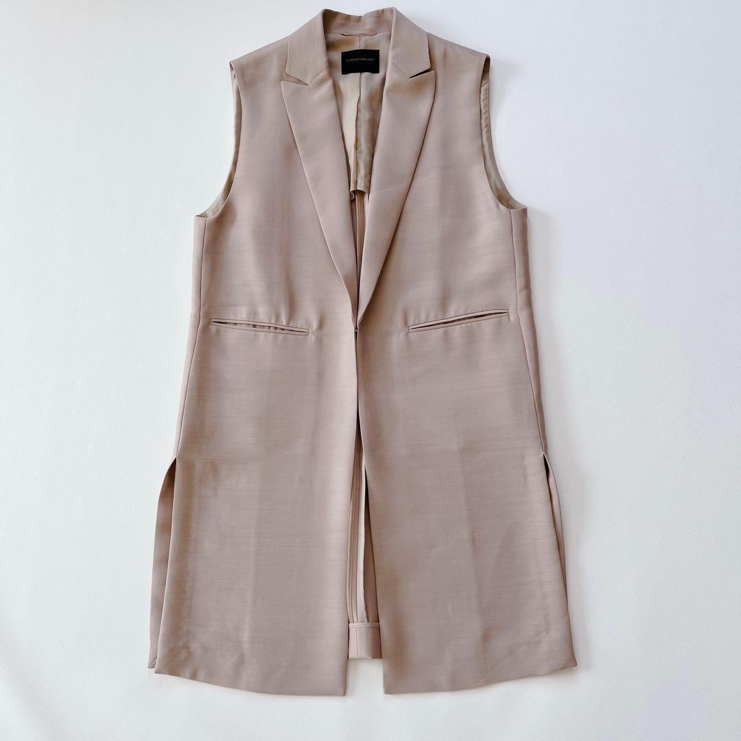 超美品✨22AW TOMORROWLAND ウールシルクタッサー ロングジレ