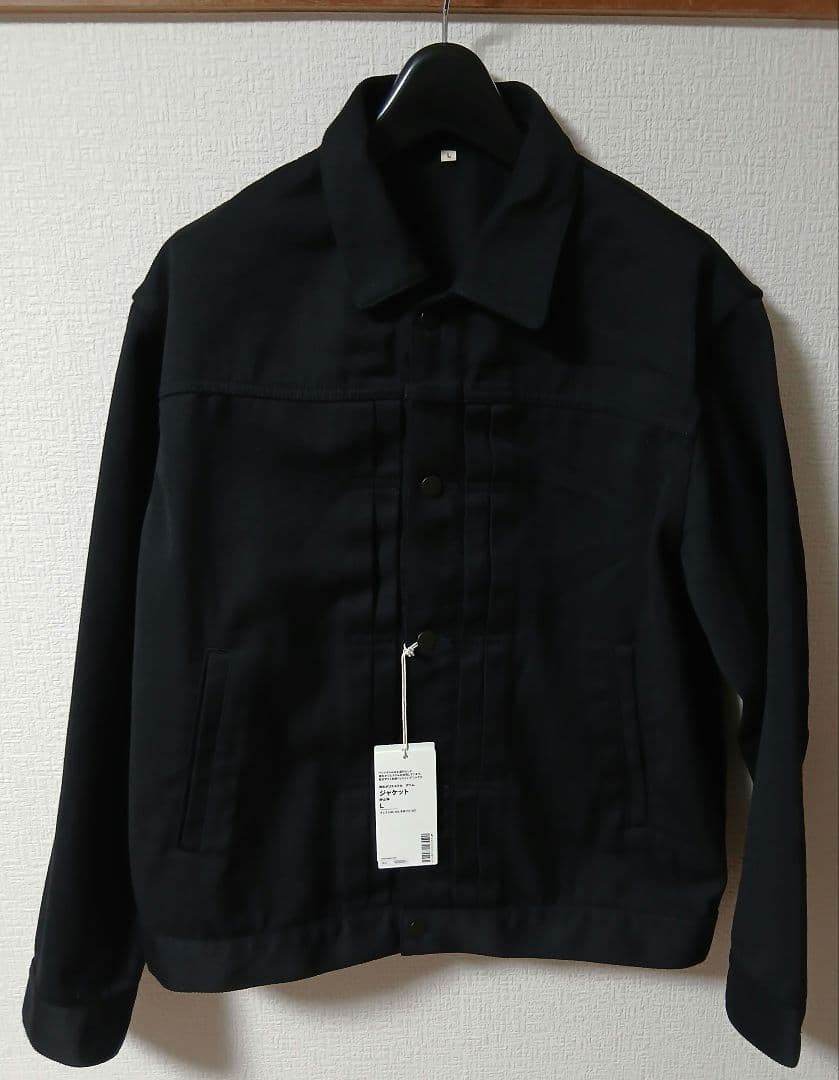 【未使用！】MUJI Labo　L　再生ポリエステルデニムジャケット　ブラック