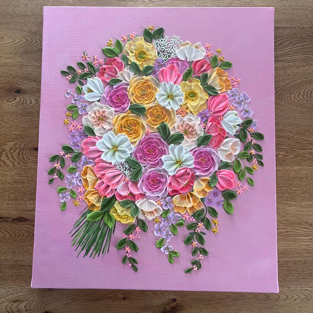 花束 花束の絵 ブーケ 花の絵 花 ブライダル パネルアート 壁掛けアート