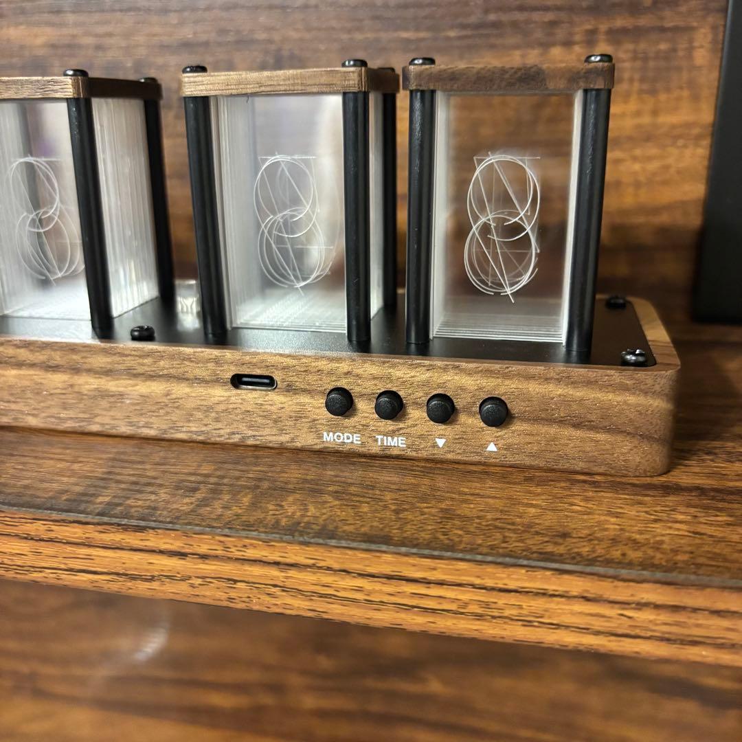 【新品未使用品 在庫1点のみ】ニキシー管風 LED時計 Wi-Fi同期可能