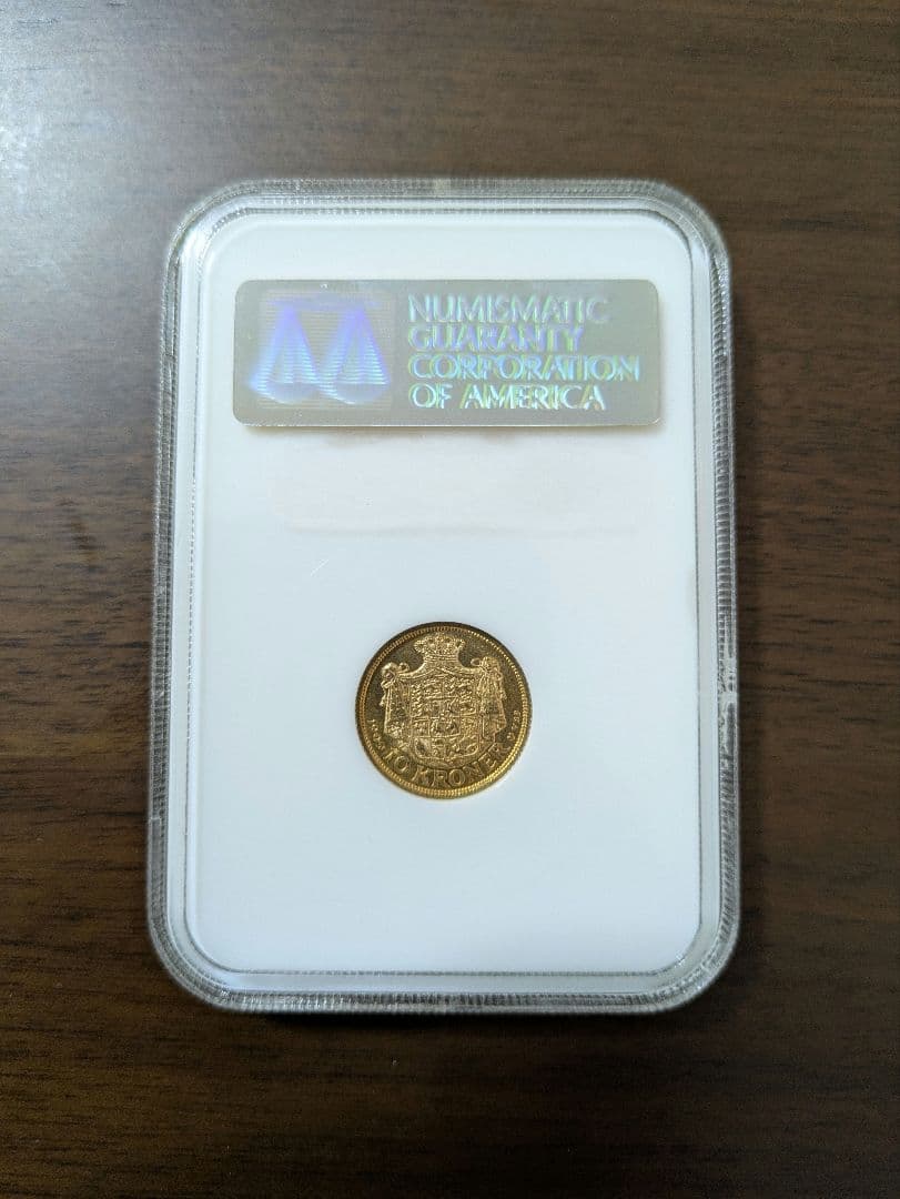 1909年 10クローネ金貨 MS 65 NGC認証