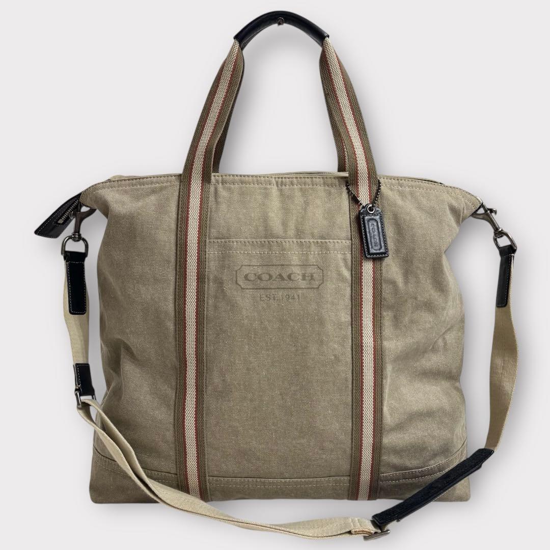 【レア】COACHコーチ キャンバス レザーショルダートートバッグ2WAY⭐︎A4