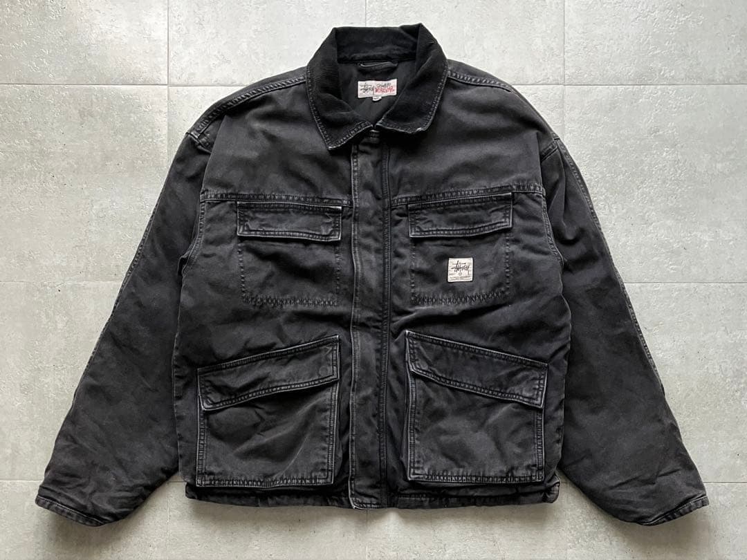 Stussy Washed Canvas Shop Jacket ブラック M