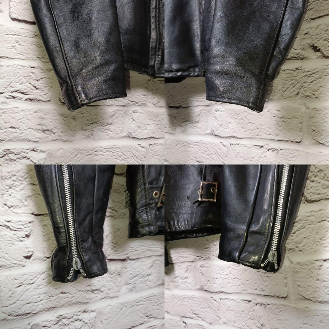 Schott ライダースジャケット シングル レザージャケット ブラック 牛革
