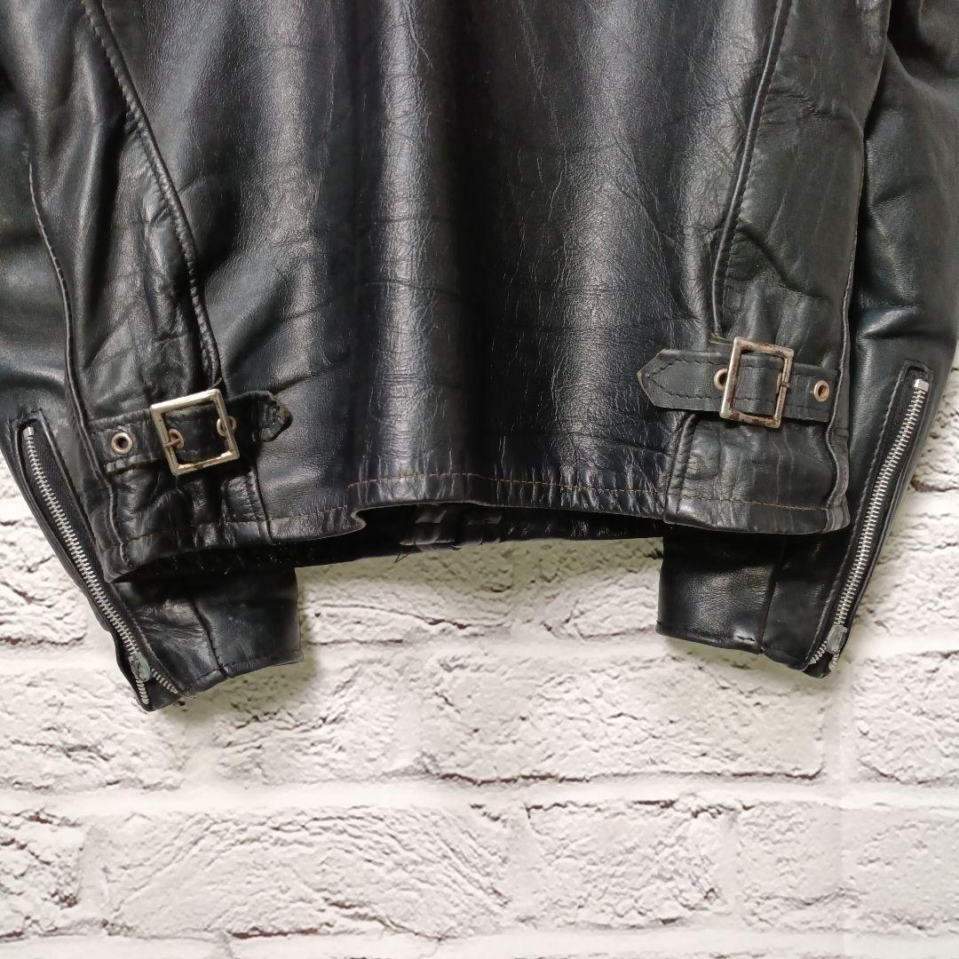Schott ライダースジャケット シングル レザージャケット ブラック 牛革