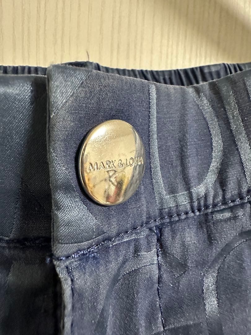 【良品】MARK & LONA ネイビー ロゴパンツ