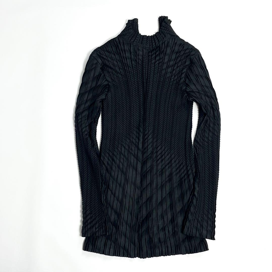 美品　ISSEY MIYAKE プリーツジャケット　ブラック　切り替え　2