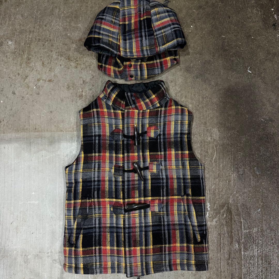 anrealage check down vest sullen チェック