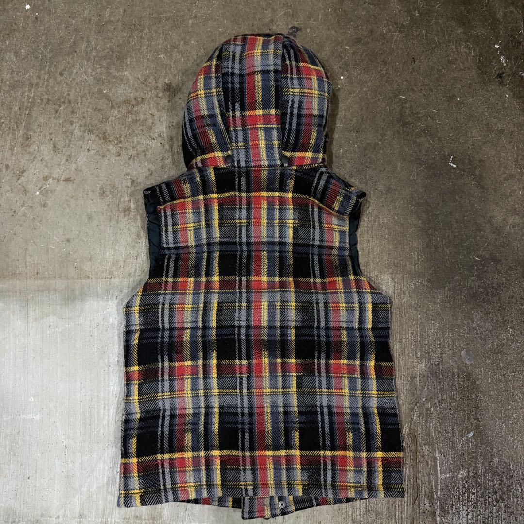 anrealage check down vest sullen チェック