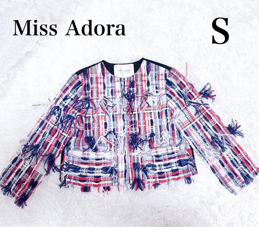 Miss Adora フリンジ付きチェックジャケット