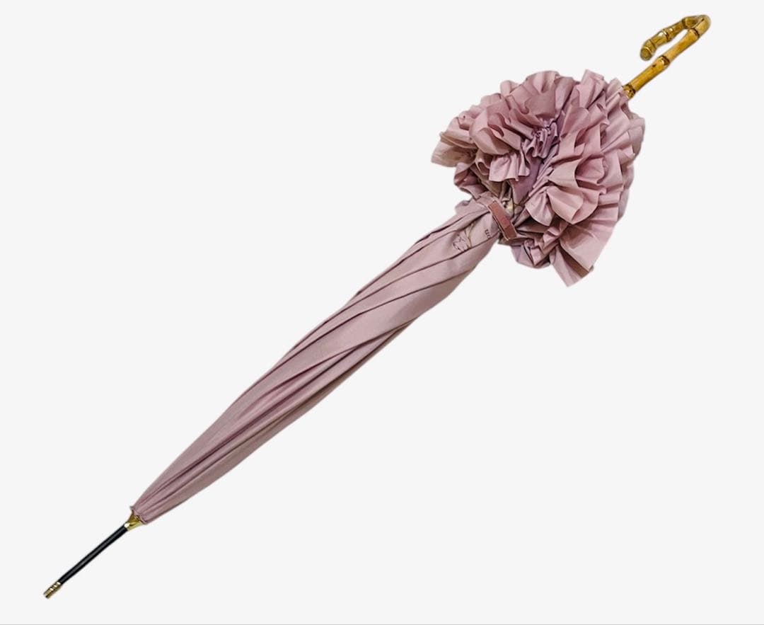 美品 傘 商品名:Maison de FLEUR 　フリル長傘 ピンク