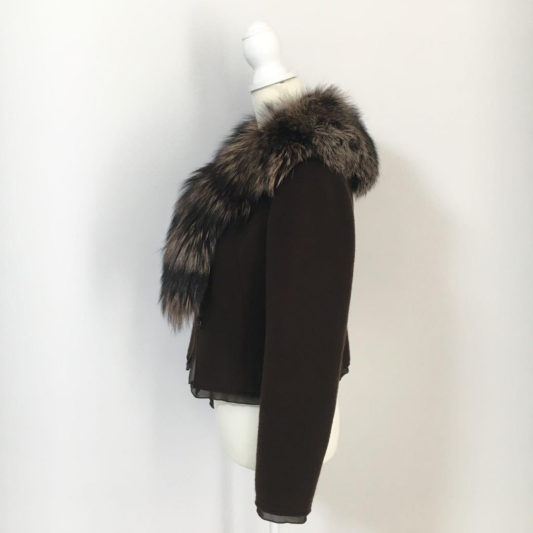 美品　FOXEY フォクシー　カシミヤ100% ファー　ジャケット　アウター