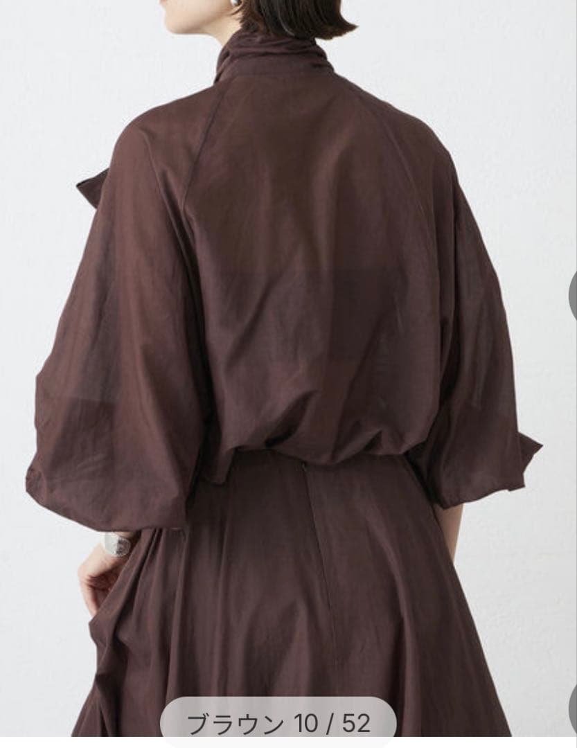 【新品】Whim Gazette シルクローンボウタイブラウス ブラウン