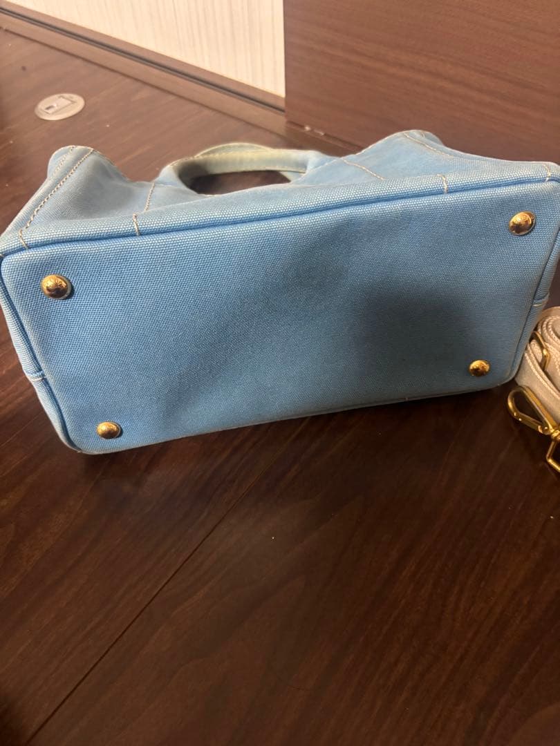 PRADA カナパ　ブルーギンガムチェック