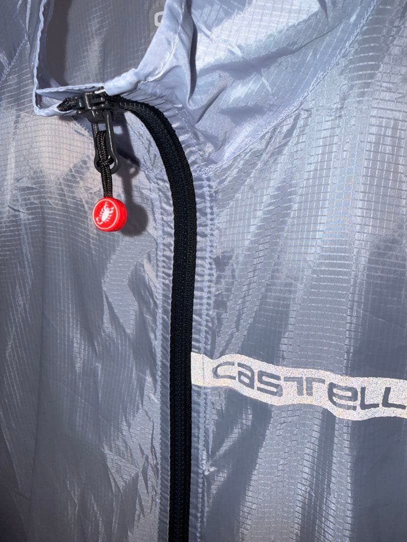 値下げ　CASTELLI ウインドブレーカー　L シルバー 軽量