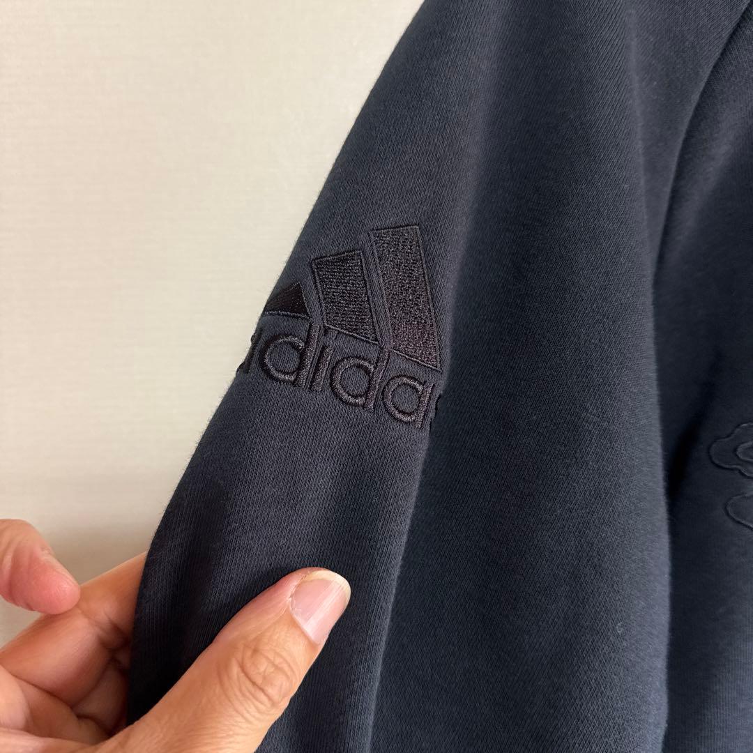 adidas アディダス オールブラックス スカジャン刺繍 ジップパーカー