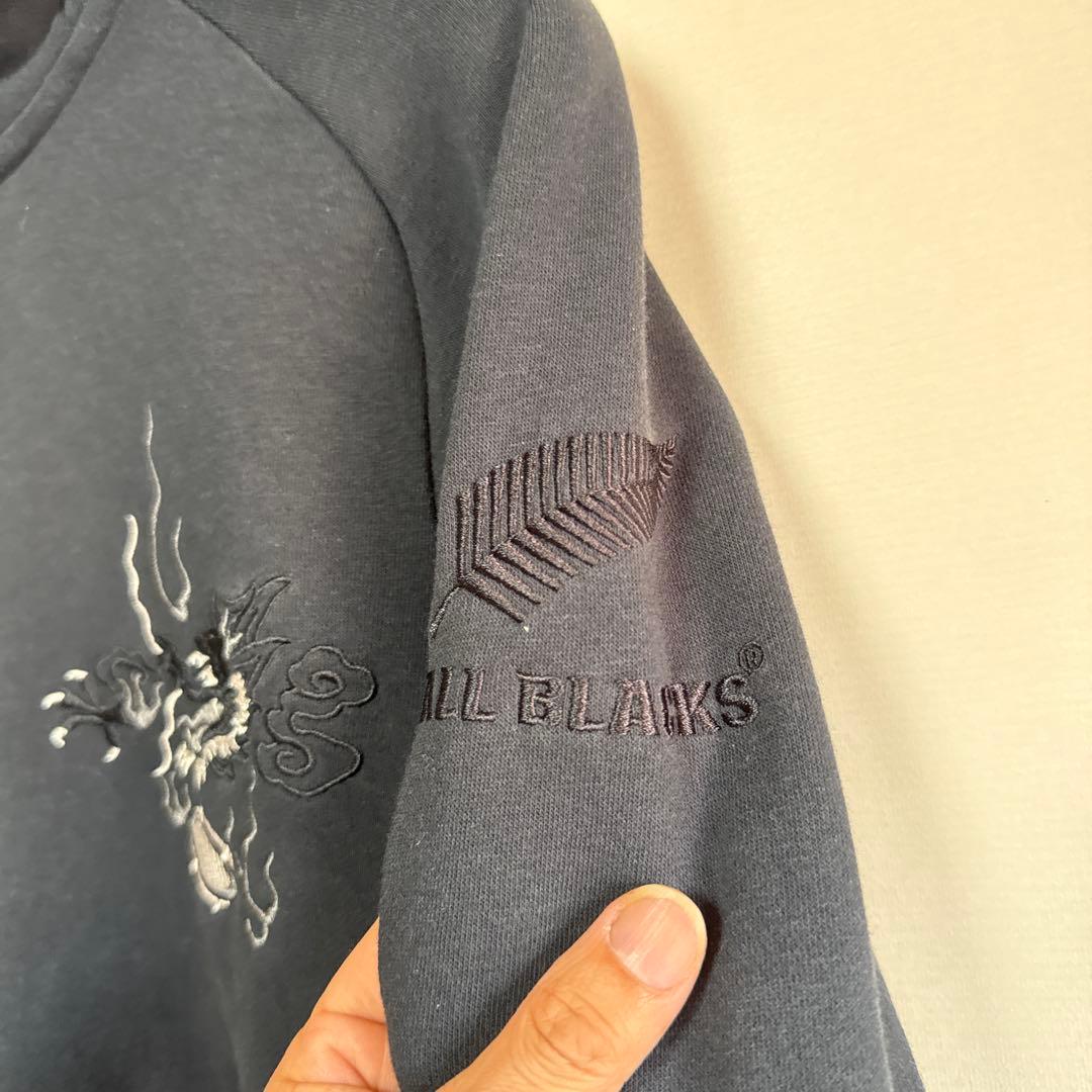 adidas アディダス オールブラックス スカジャン刺繍 ジップパーカー