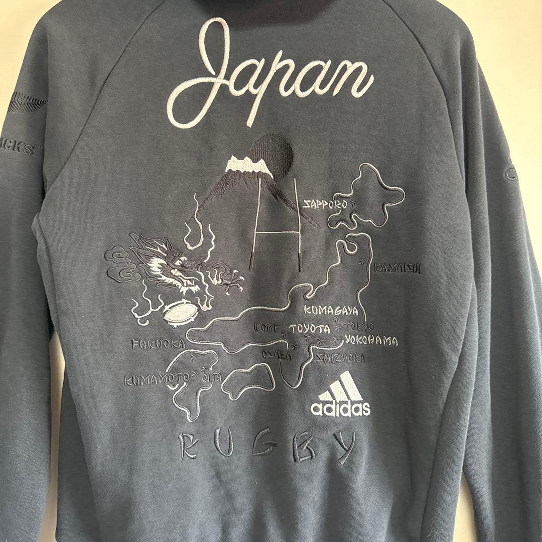 adidas アディダス オールブラックス スカジャン刺繍 ジップパーカー