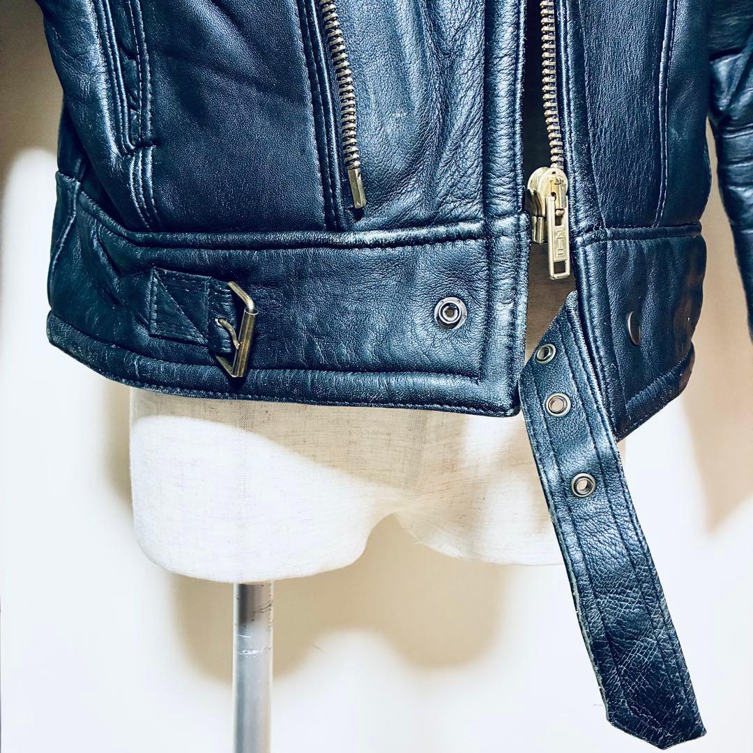 90s Real Leather イングランド製 ブラック ムートン ジャケット