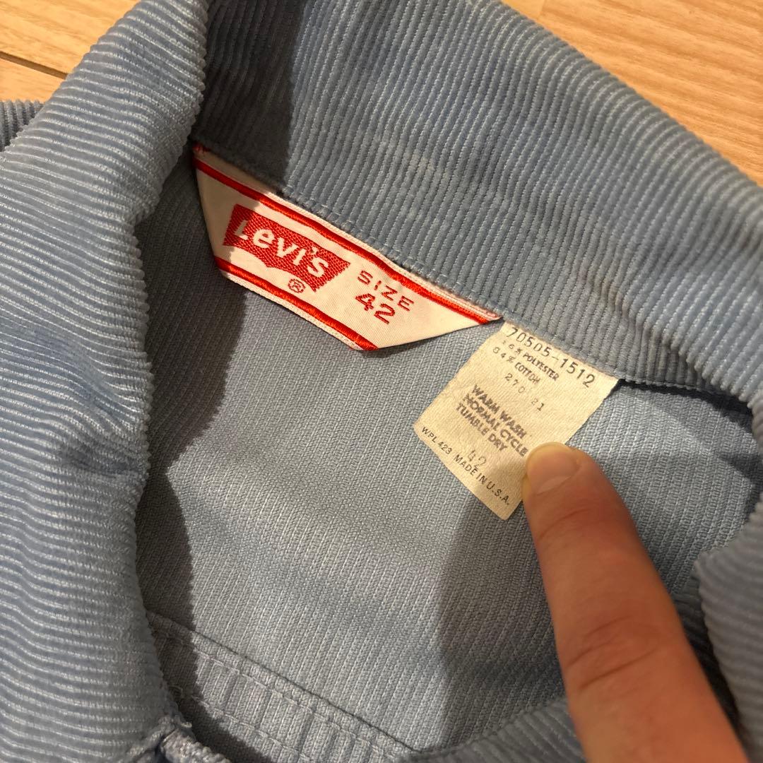 早い者勝！美品 70s Levi's 70505 コーデュロイ サックスブルー